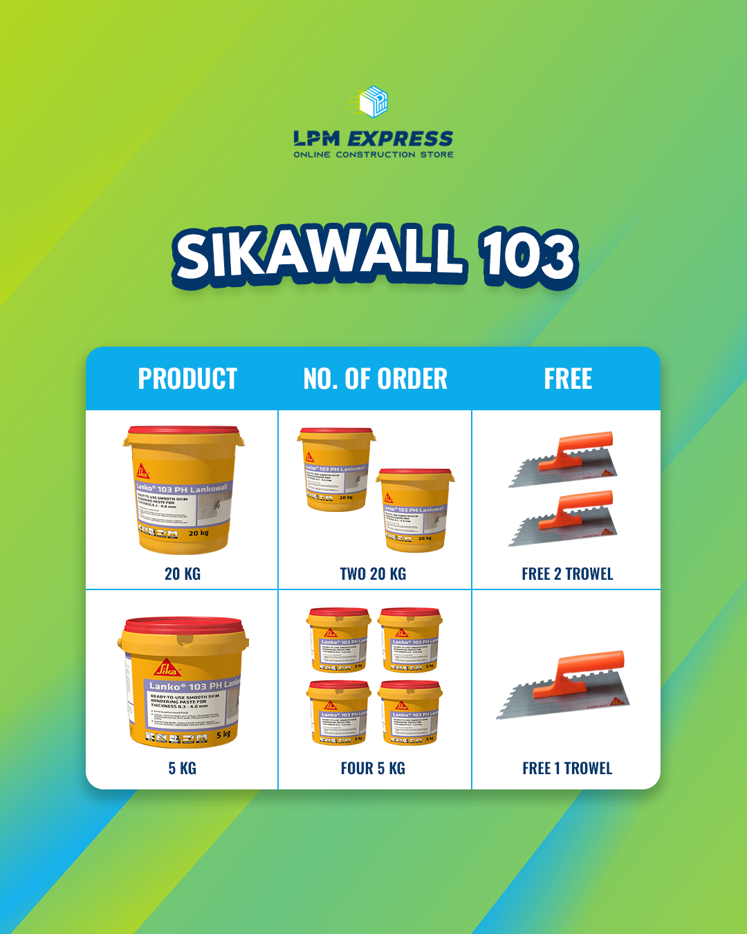 Bundle: 2 pails Lanko 103 (Sikawall 103)