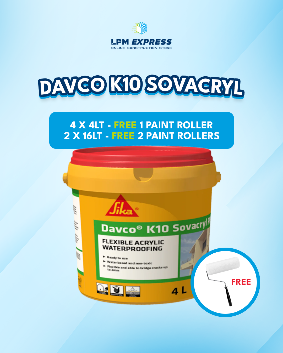 Bundle: 2 pails Davco K10 Sovacryl