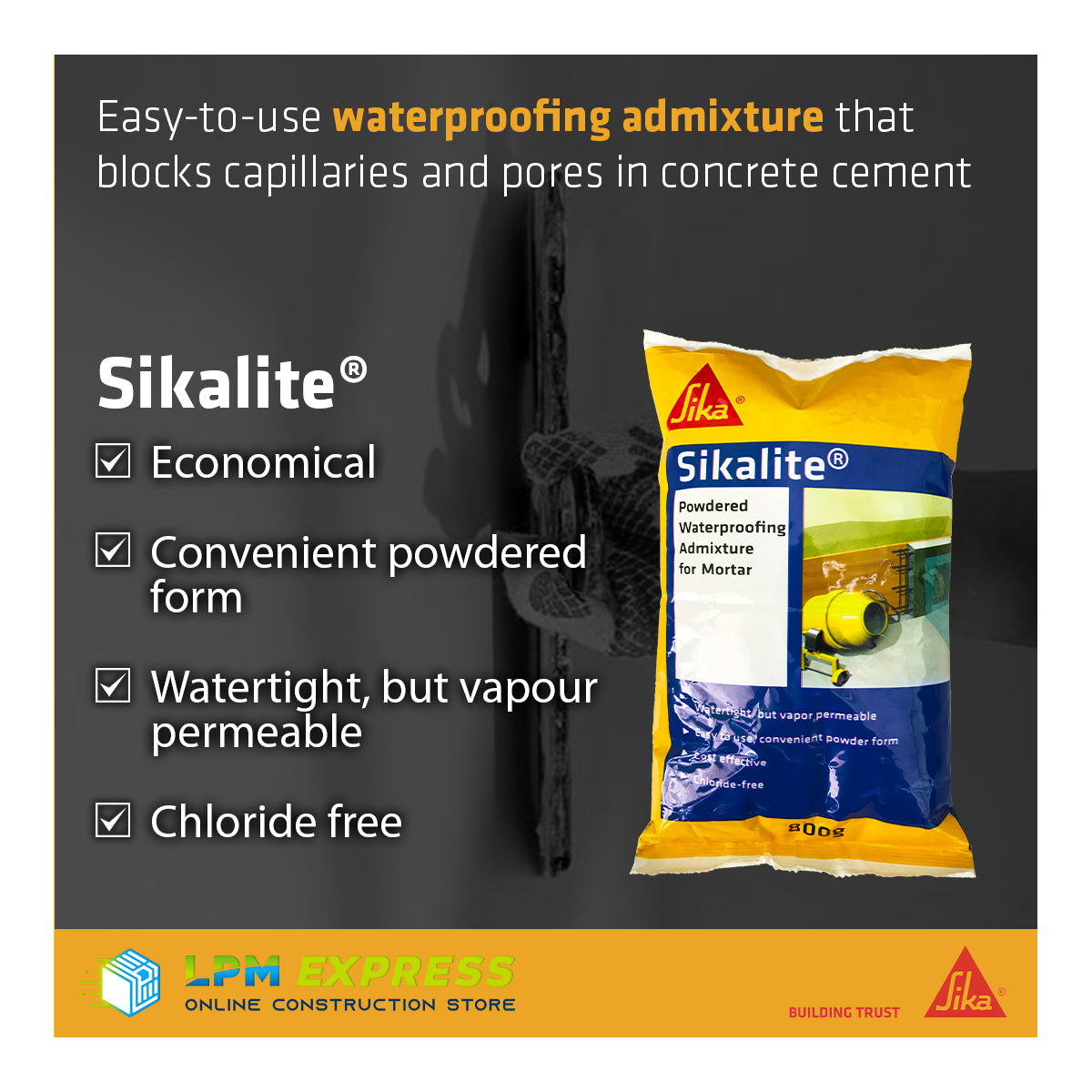 Sikalite - Waterproofing Powder Admixture 西卡